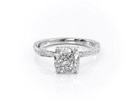 The Caroline Set With A 3 Carat Cushion Lab Diamond Sale