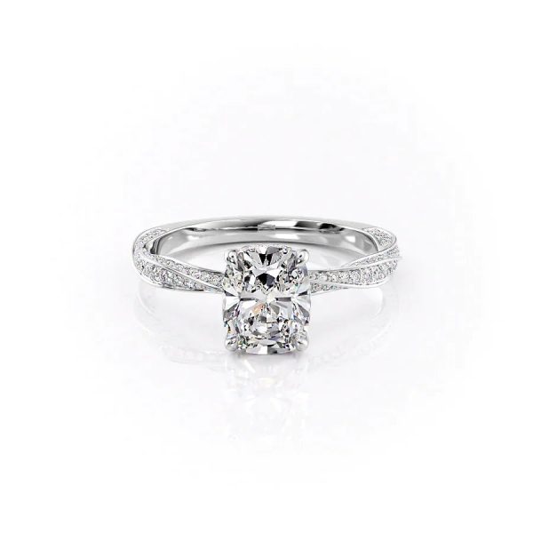 The Caroline Set With A 1 Carat Elongated Cushion Lab Diamond on Sale