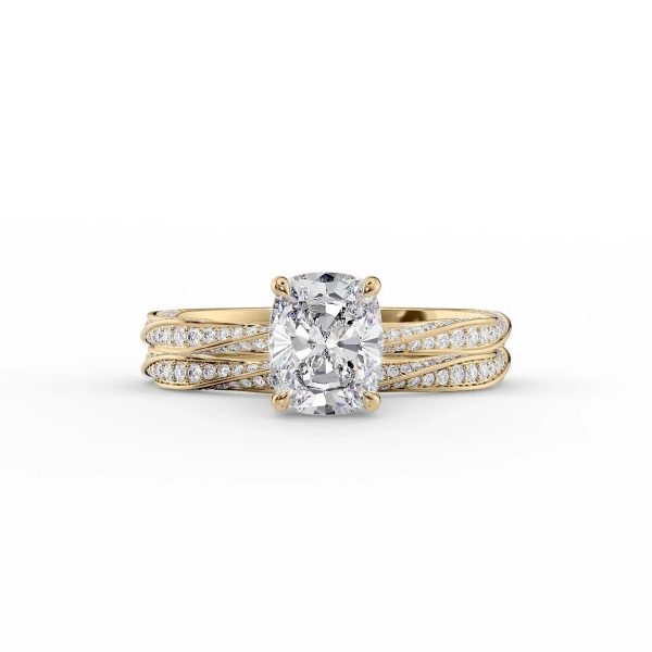 The Caroline Set With A 3 Carat Elongated Cushion Lab Diamond For Cheap