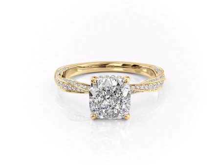 The Caroline Set With A 3 Carat Cushion Lab Diamond For Cheap