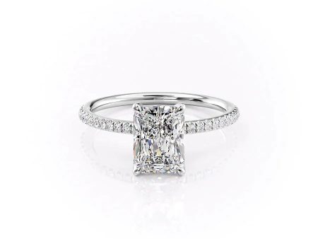 The Pave Petal Kamellie Set With A 2 Carat Radiant Lab Diamond For Cheap