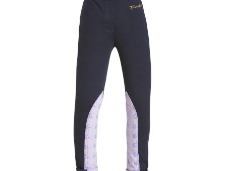 Firefoot Harden Jodphurs Horse Print Kids Navy Lilac Discount