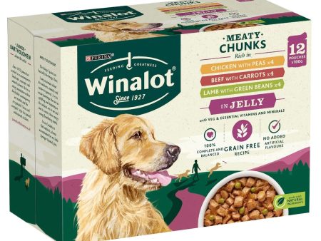 Winalot Pouch Adult In Jelly Chicken Beef & Lamb 12x100g For Cheap