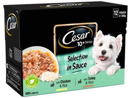 Cesar Senior Dog Pouches Mixed Selection In Sauce 12x100g For Discount