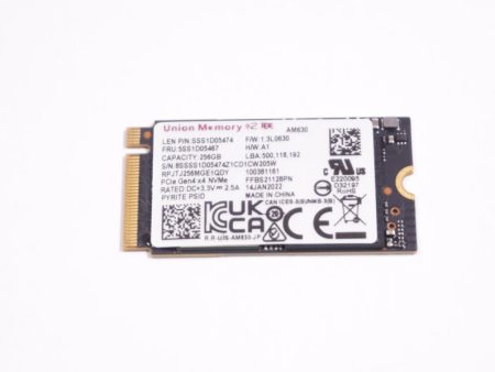 New SSS1D05474 Lenovo Laptop 256GB PCIe Gen4x4 NVMe PCIe M.2 2242 SSD Drive Online Sale